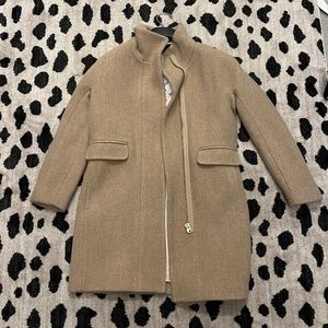 Cocoon coat in Italian stadium-cloth wool blend